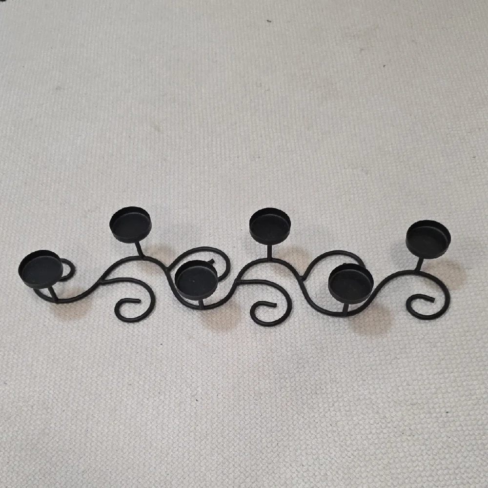 Elegant Black Metal Wall Candle Holder